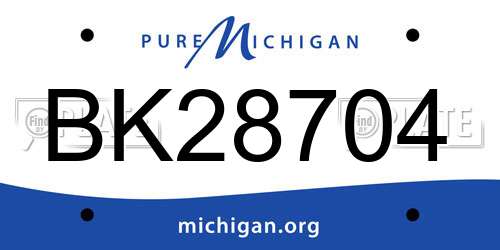 BK28704 Michigan License Plate