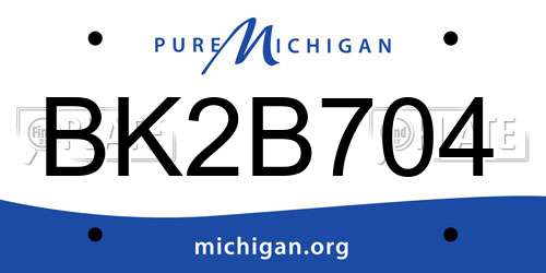 BK2B704 Michigan License Plate