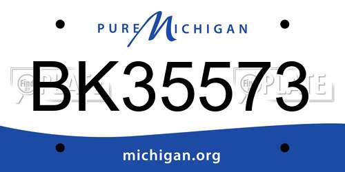 BK35573 Michigan License Plate