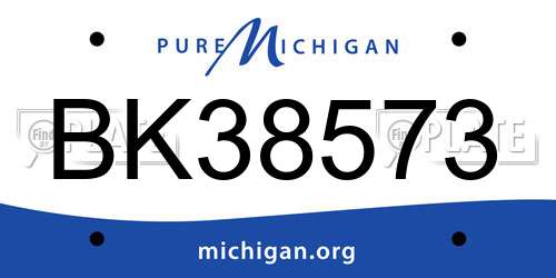 BK38573 Michigan License Plate