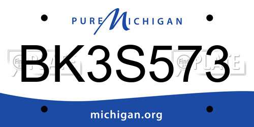 BK3S573 Michigan License Plate