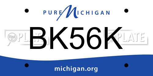 BK56K Michigan License Plate