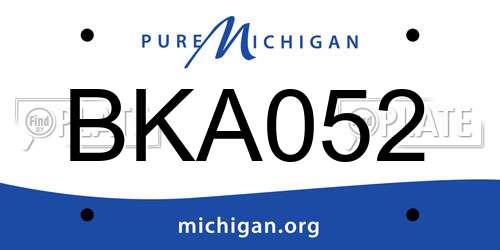 BKA052 Michigan License Plate