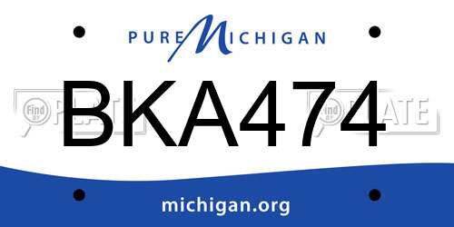 BKA474 Michigan License Plate