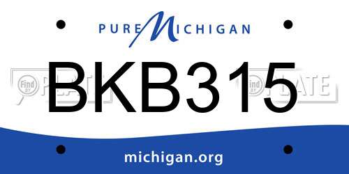 BKB315 Michigan License Plate