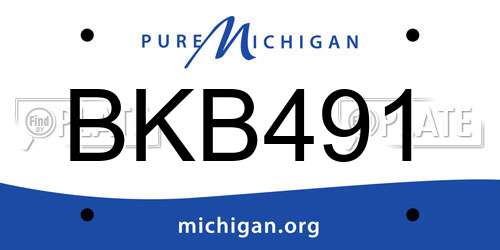 BKB491 Michigan License Plate