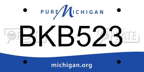 BKB523 Michigan License Plate