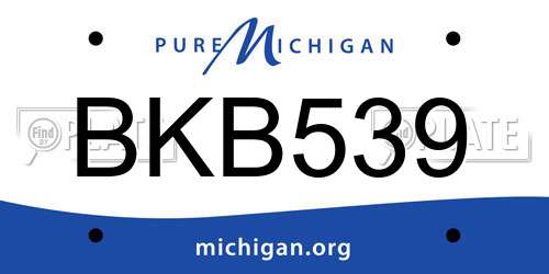 BKB539 Michigan License Plate