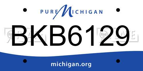 BKB6129 Michigan License Plate