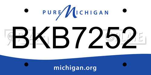 BKB7252 Michigan License Plate