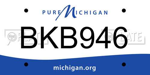 BKB946 Michigan License Plate