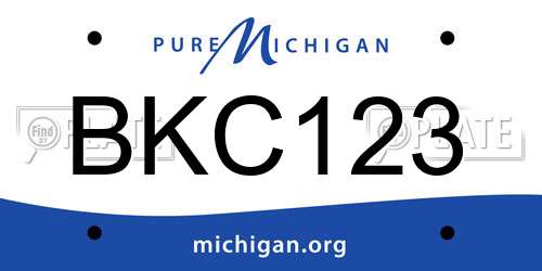 BKC123 Michigan License Plate