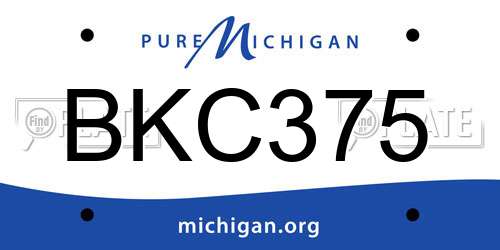 BKC375 Michigan License Plate