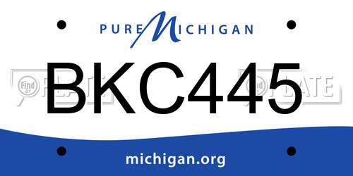 BKC445 Michigan License Plate