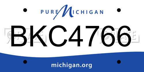 BKC4766 Michigan License Plate