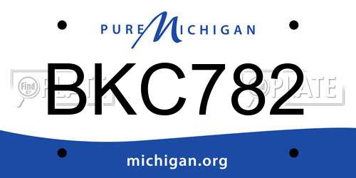 BKC782 Michigan License Plate