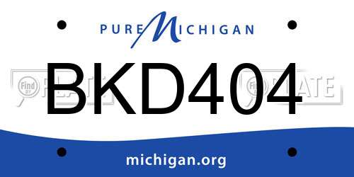 BKD404 Michigan License Plate