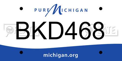 BKD468 Michigan License Plate