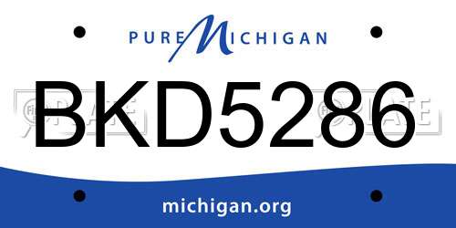 BKD5286 Michigan License Plate