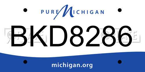 BKD8286 Michigan License Plate