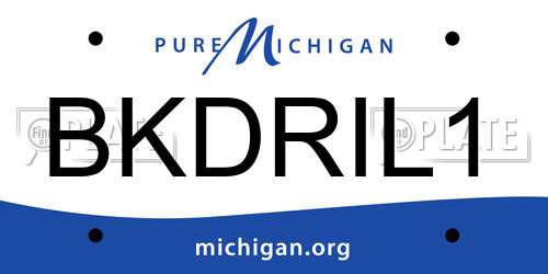 BKDRIL1 Michigan License Plate