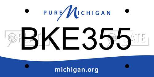 BKE355 Michigan License Plate