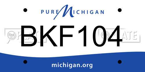 BKF104 Michigan License Plate