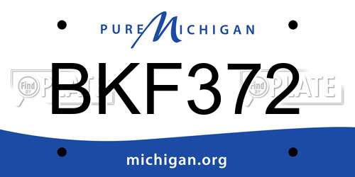 BKF372 Michigan License Plate