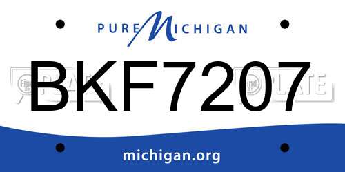 BKF7207 Michigan License Plate