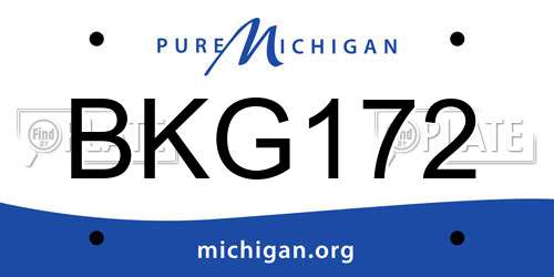 BKG172 Michigan License Plate