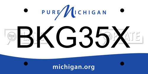 BKG35X Michigan License Plate