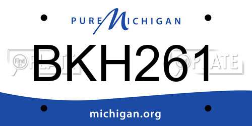 BKH261 Michigan License Plate