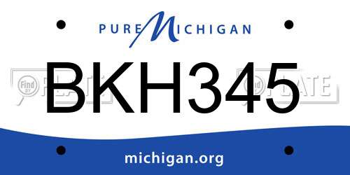 BKH345 Michigan License Plate