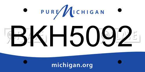 BKH5092 Michigan License Plate