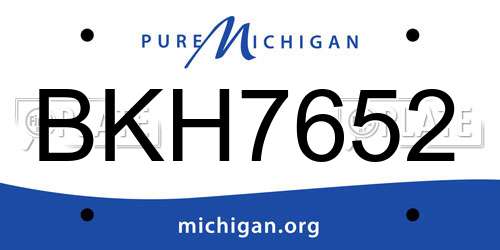 BKH7652 Michigan License Plate