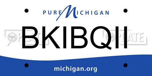 BKIBQII Michigan License Plate