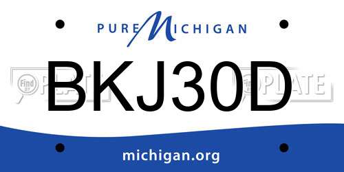 BKJ30D Michigan License Plate