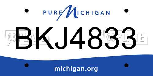 BKJ4833 Michigan License Plate