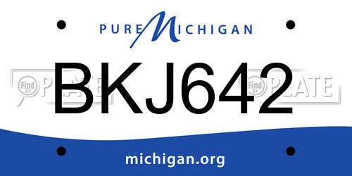 BKJ642 Michigan License Plate