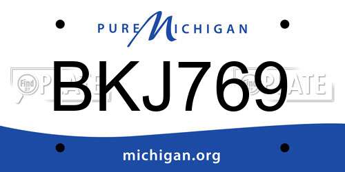 BKJ769 Michigan License Plate