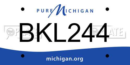 BKL244 Michigan License Plate