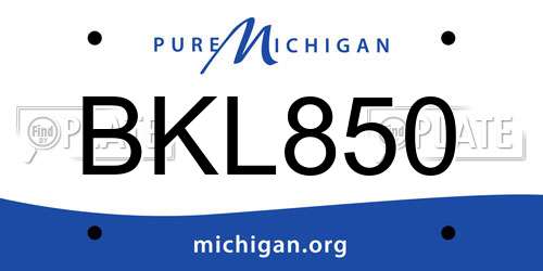 BKL850 Michigan License Plate