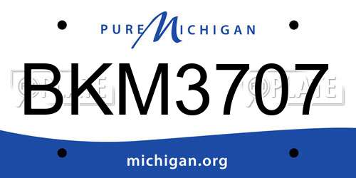 BKM3707 Michigan License Plate