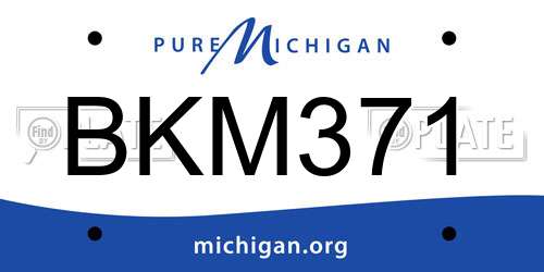 BKM371 Michigan License Plate