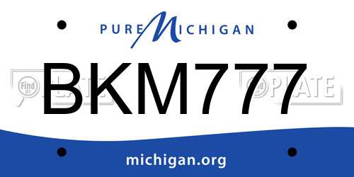 BKM777 Michigan License Plate