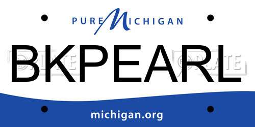 BKPEARL Michigan License Plate