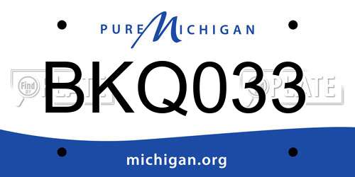 BKQ033 Michigan License Plate