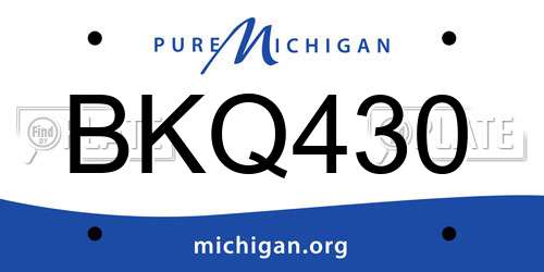 BKQ430 Michigan License Plate