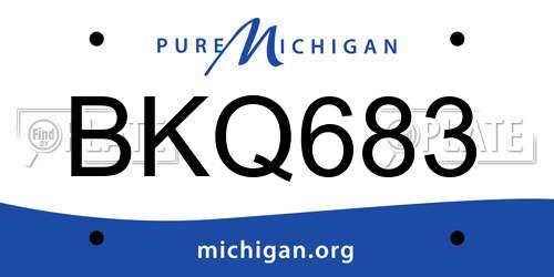BKQ683 Michigan License Plate
