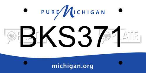 BKS371 Michigan License Plate